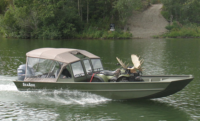 aluminum jet drive fishing boat - unique fish photo