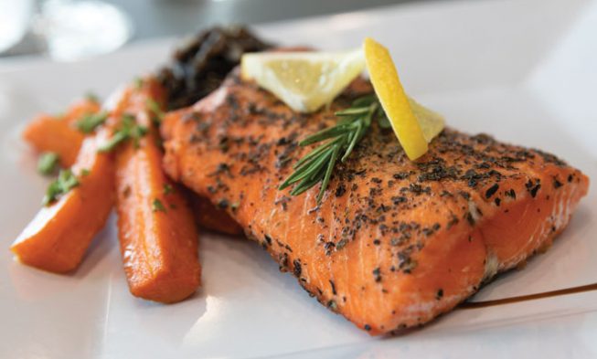 Sockeye Salmon with Rosemary Lemon Wild Rice & Honey Glazed Carrots img
