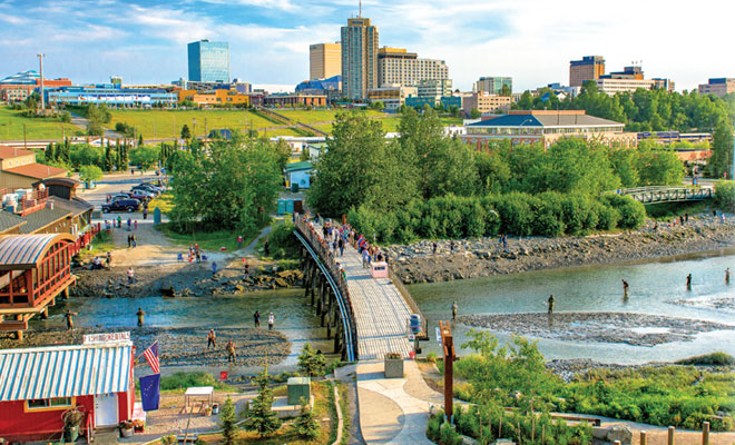 Ship Creek Fishing in Downtown Anchorage