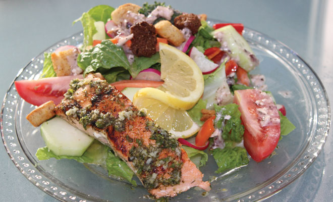 king salmon over salad