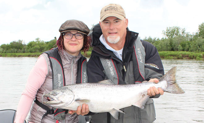 Melissa Norris & Pete von Jess with Nushagak king