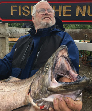 Stephen White with fish at Nushagak River Adventures