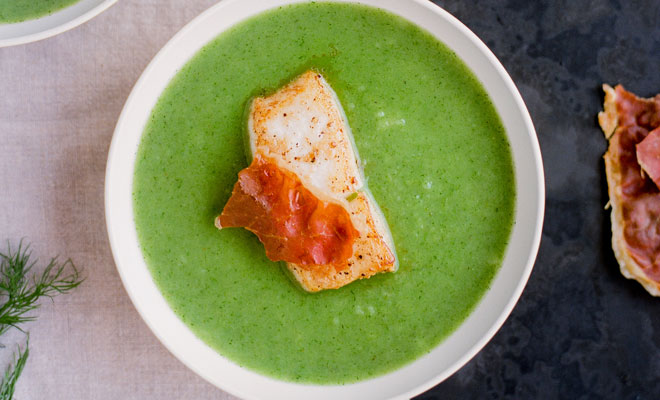 Dill Soup with Halibut and Prosciutto Dill Soup with Halibut by 229 Parks Restaurant & Tavern