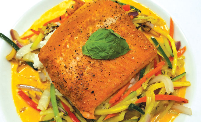 Salmon with Red Curry