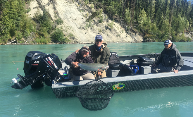 power boat on Kenai River