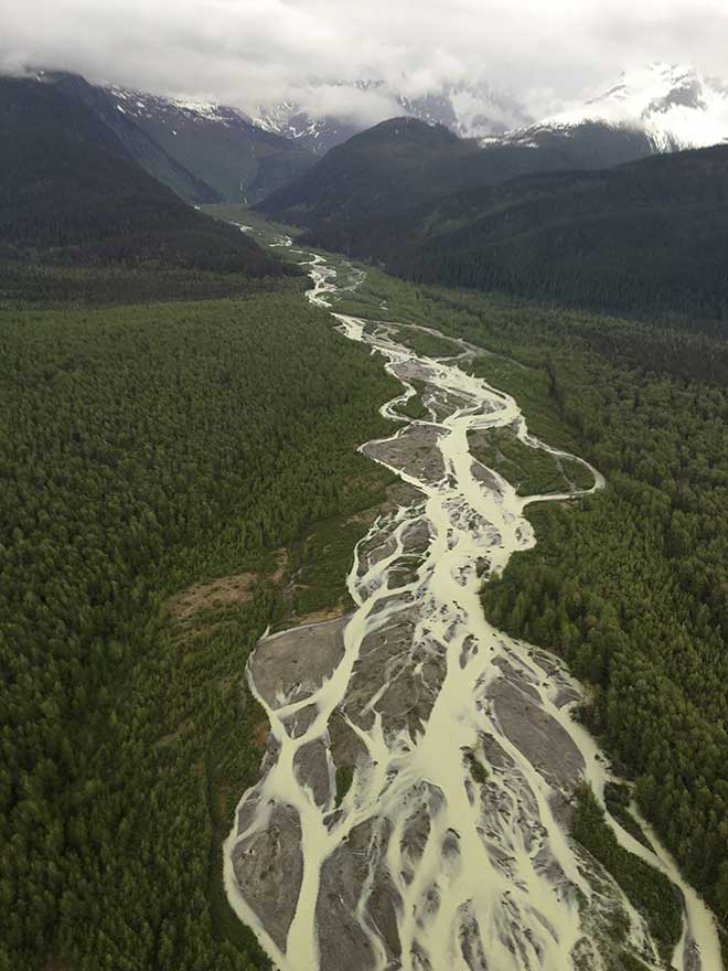 Mines near Taku River valley